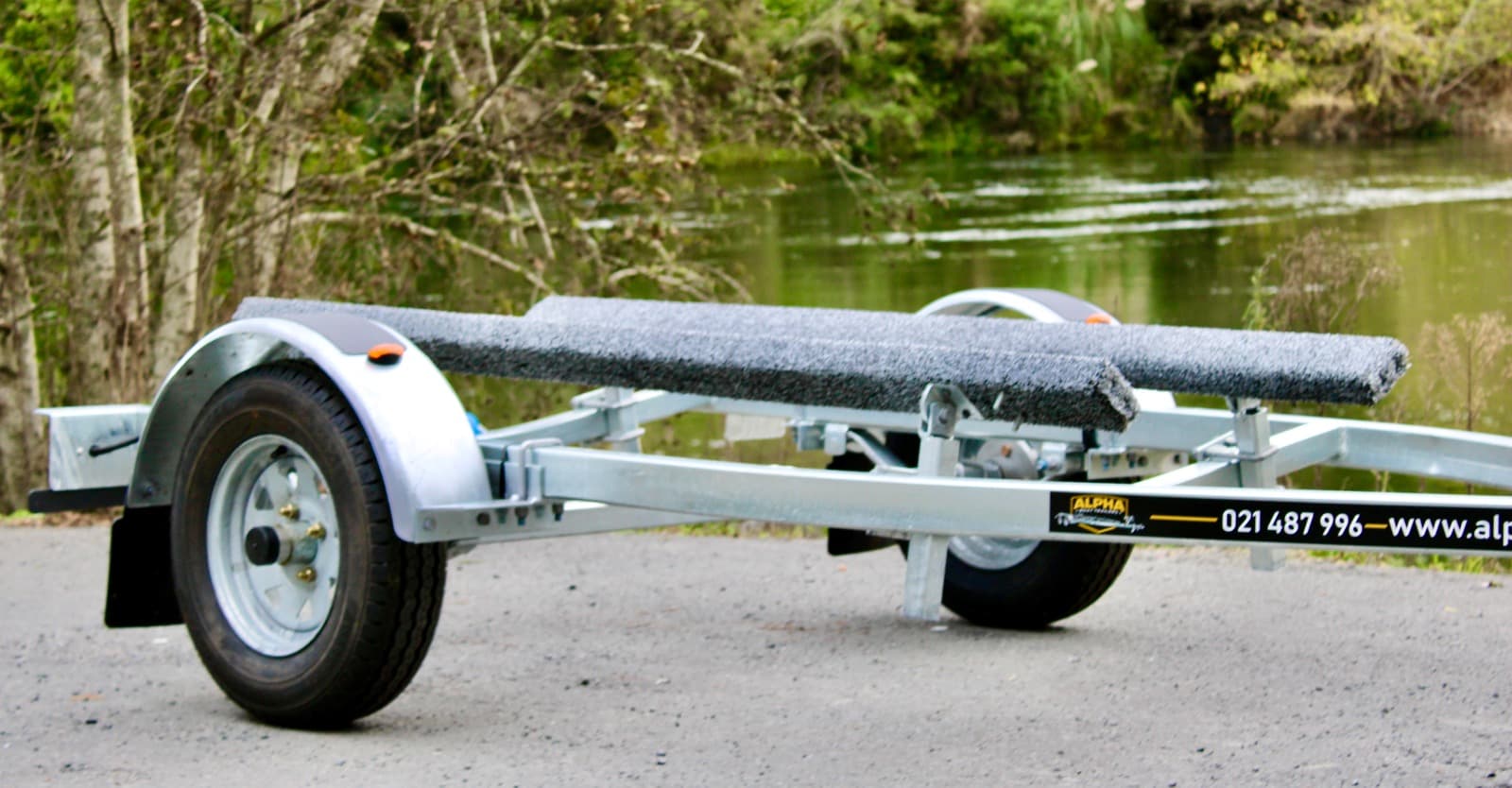 Carpet pad bunk boat trailer — Alpha Trailers CP range NZ