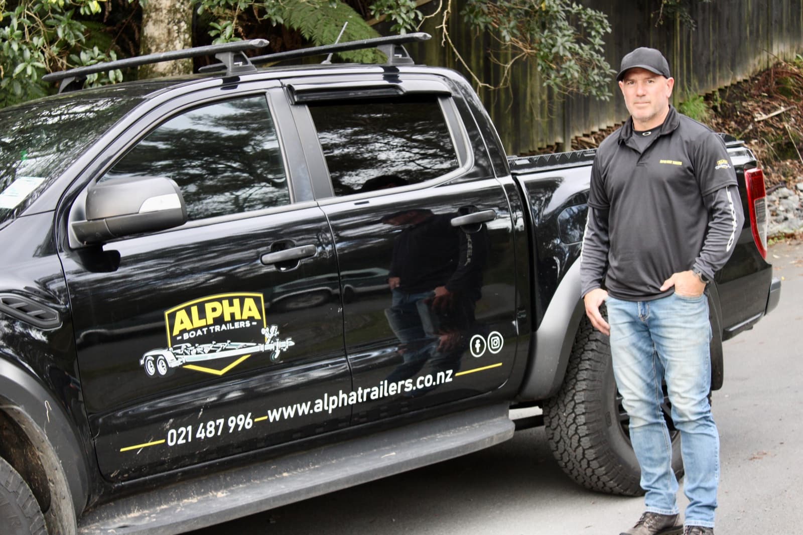 Ray George, owner of Alpha Trailers — boat trailer builder, Waikato NZ